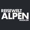 Reisewelt Alpen Reisewelt Alpen magazine logo in white on dark gray background